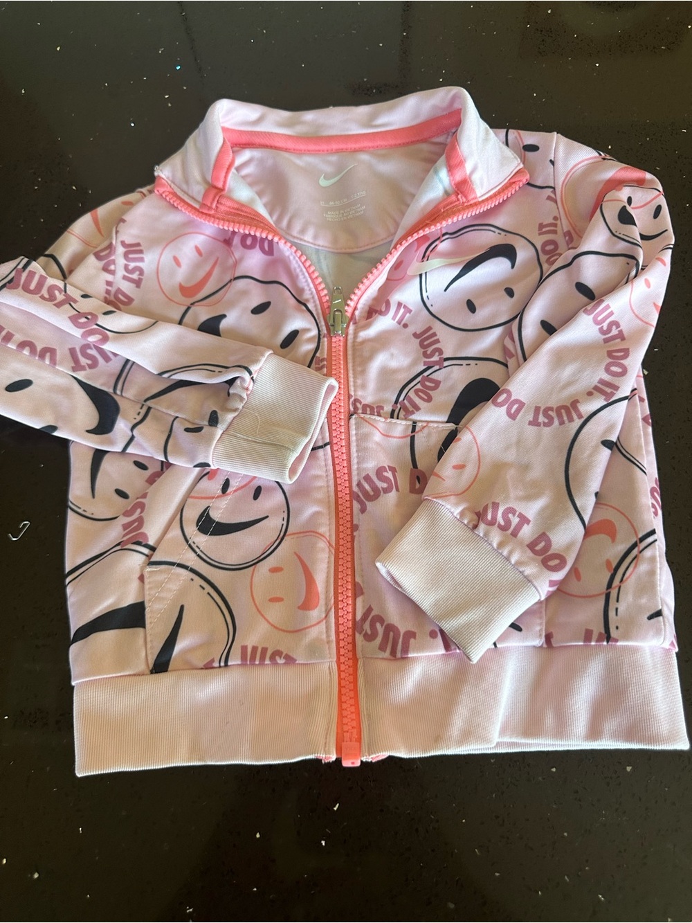 Nike Kids Pink Smiley Zip Rashguard Jacket